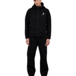 Sort BLS Edwin Zip Hoodie, hættetrøje med lynlåslukning og logo, synlig foran, blødt stofmateriale.
