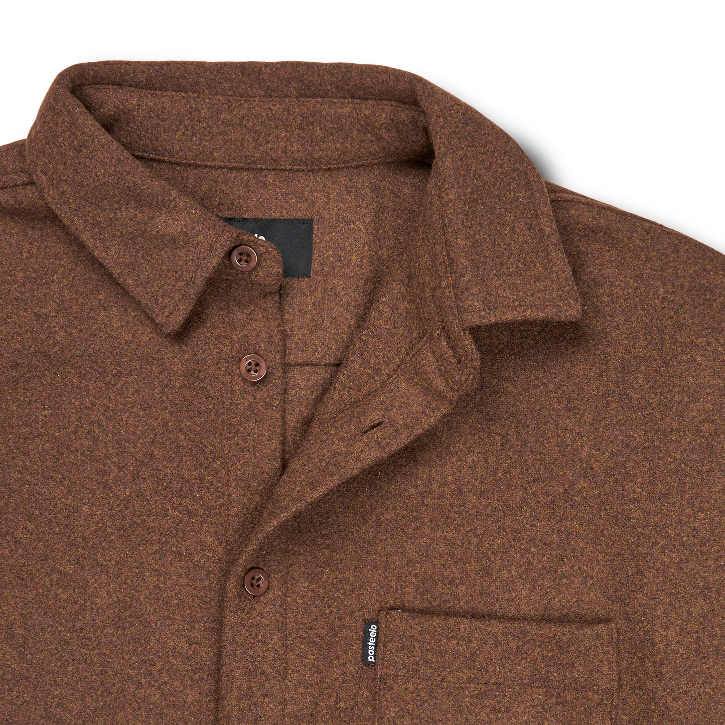 Pasteelo - WOOL BLEND SHIRT - Walnut - Headz Up 