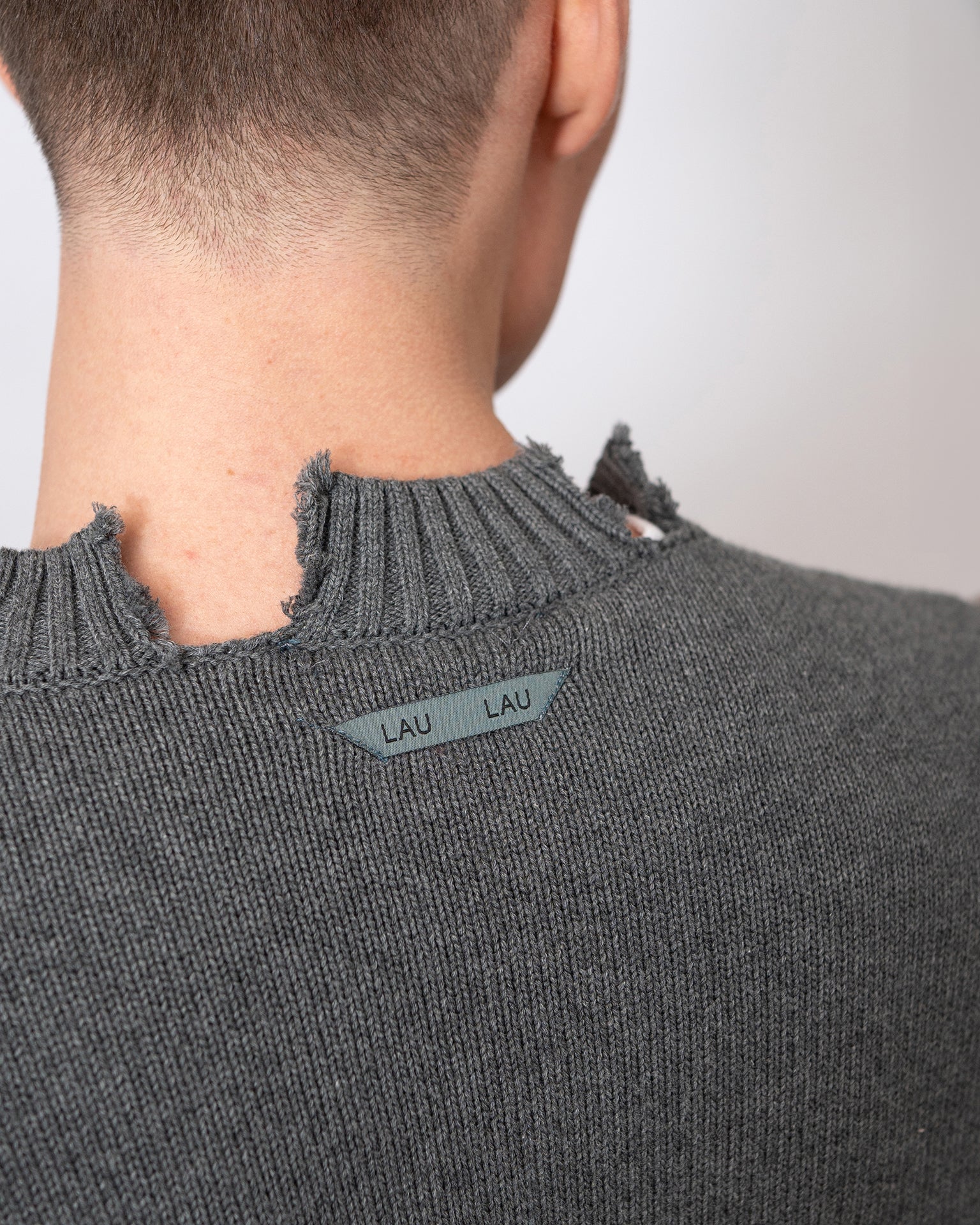 LAU LAU- Distressed Sweater - Grey - Headz Up 