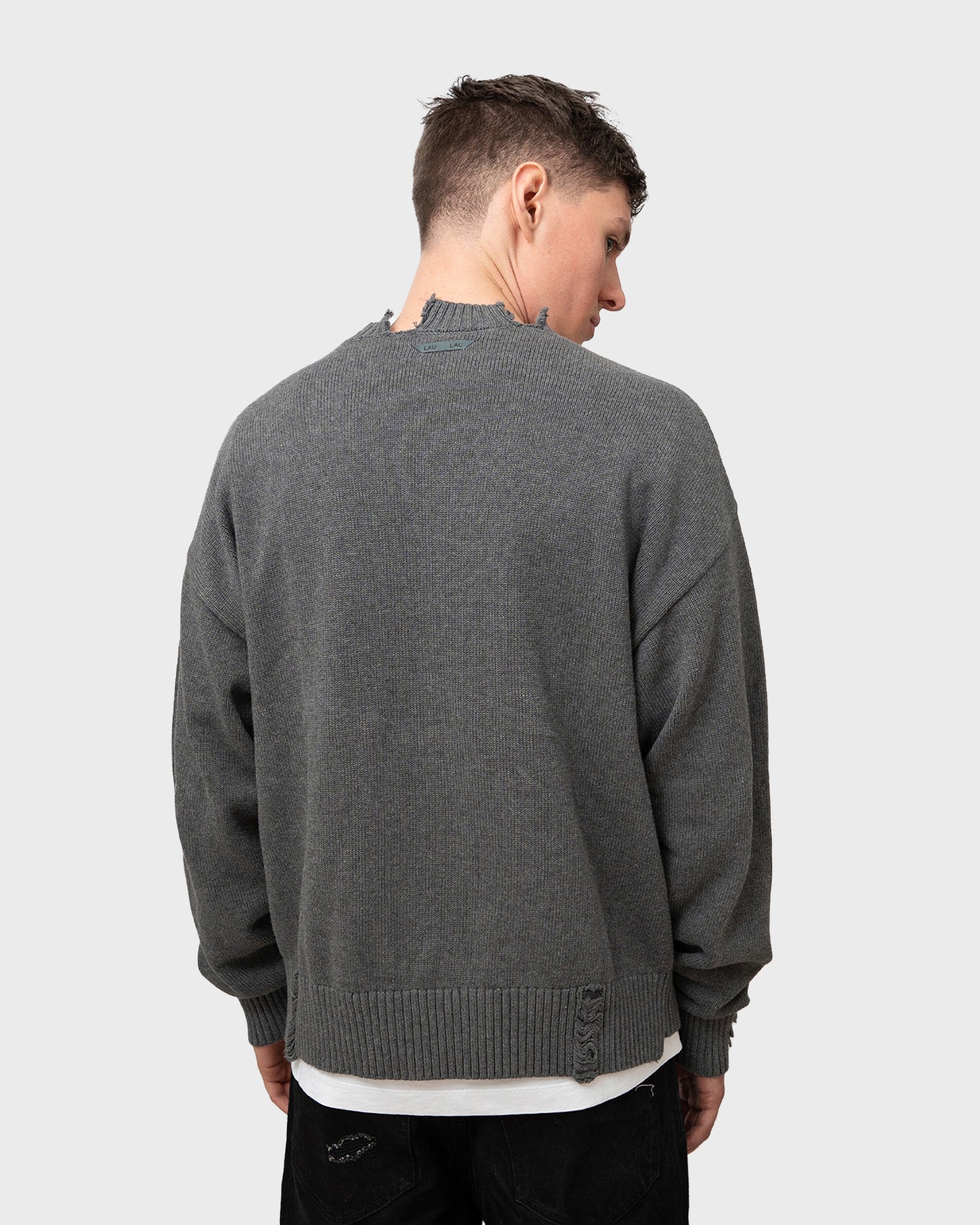 LAU LAU- Distressed Sweater - Grey - Headz Up 