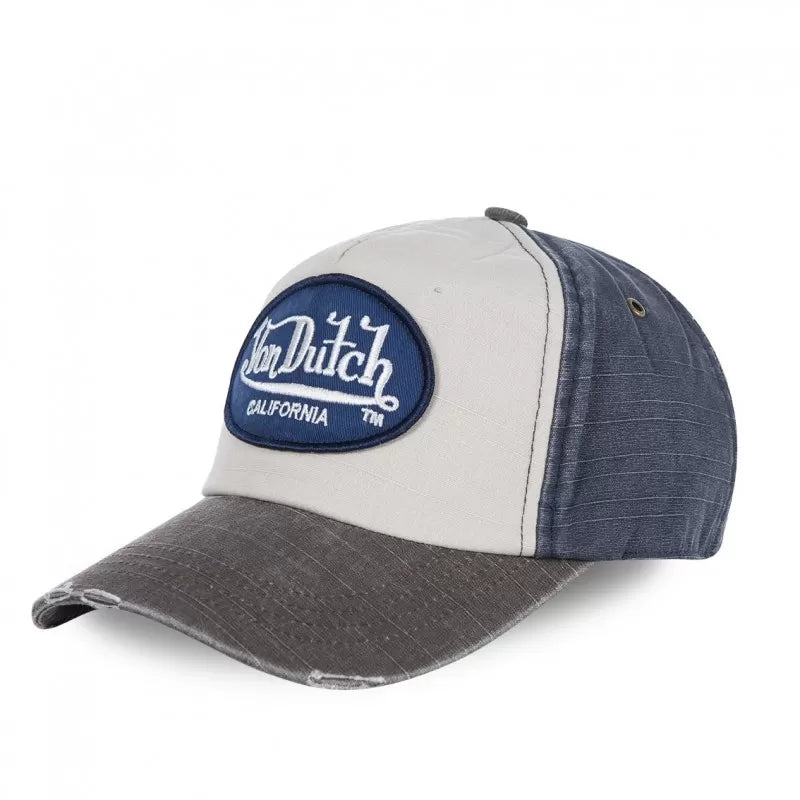 Von Dutch - Oval Patch - Navy/White/Grey - A-Frame Cap - Headz Up 