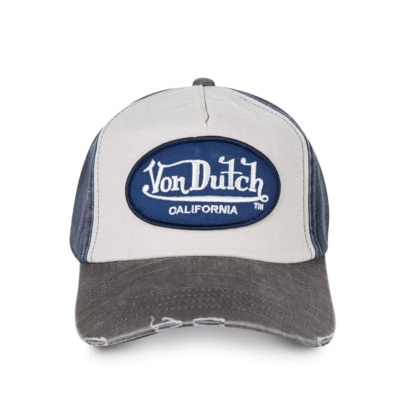 Von Dutch - Oval Patch - Navy/White/Grey - A-Frame Cap - Headz Up 