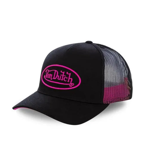 Von Dutch - Oval Patch Black/Pink Trucker Cap