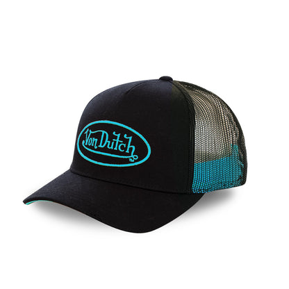 Von Dutch - Oval Patch Black/Blue Trucker Cap - Headz Up 