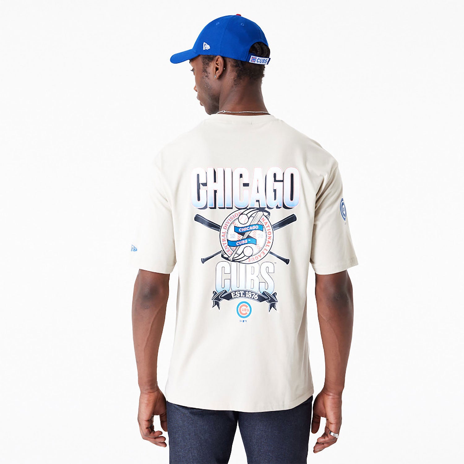 New Era - Baseball Graphic OS T-Shirt - Chicago Cubs - Stone/White - Headz Up 
