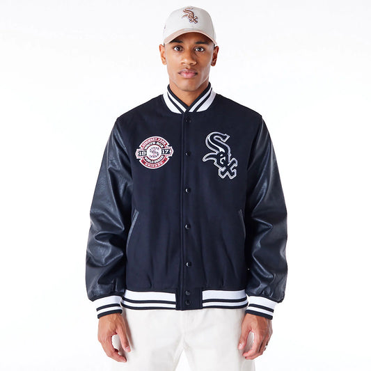 New Era - Chicago White Sox - MLB Patch Varsity Jacket - Black