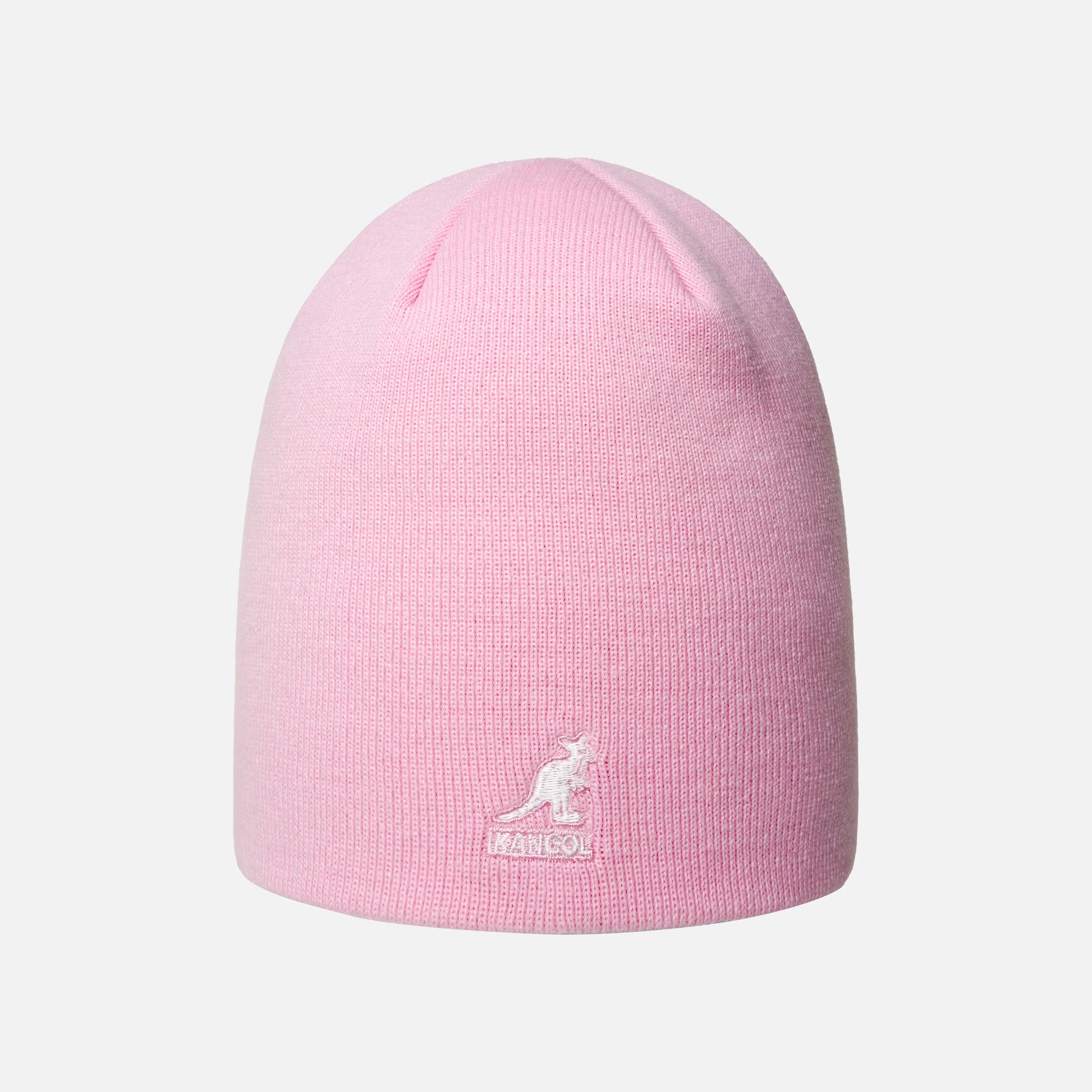 Kangol akryl cuffless beanie i ballerina pink set forfra bia.
