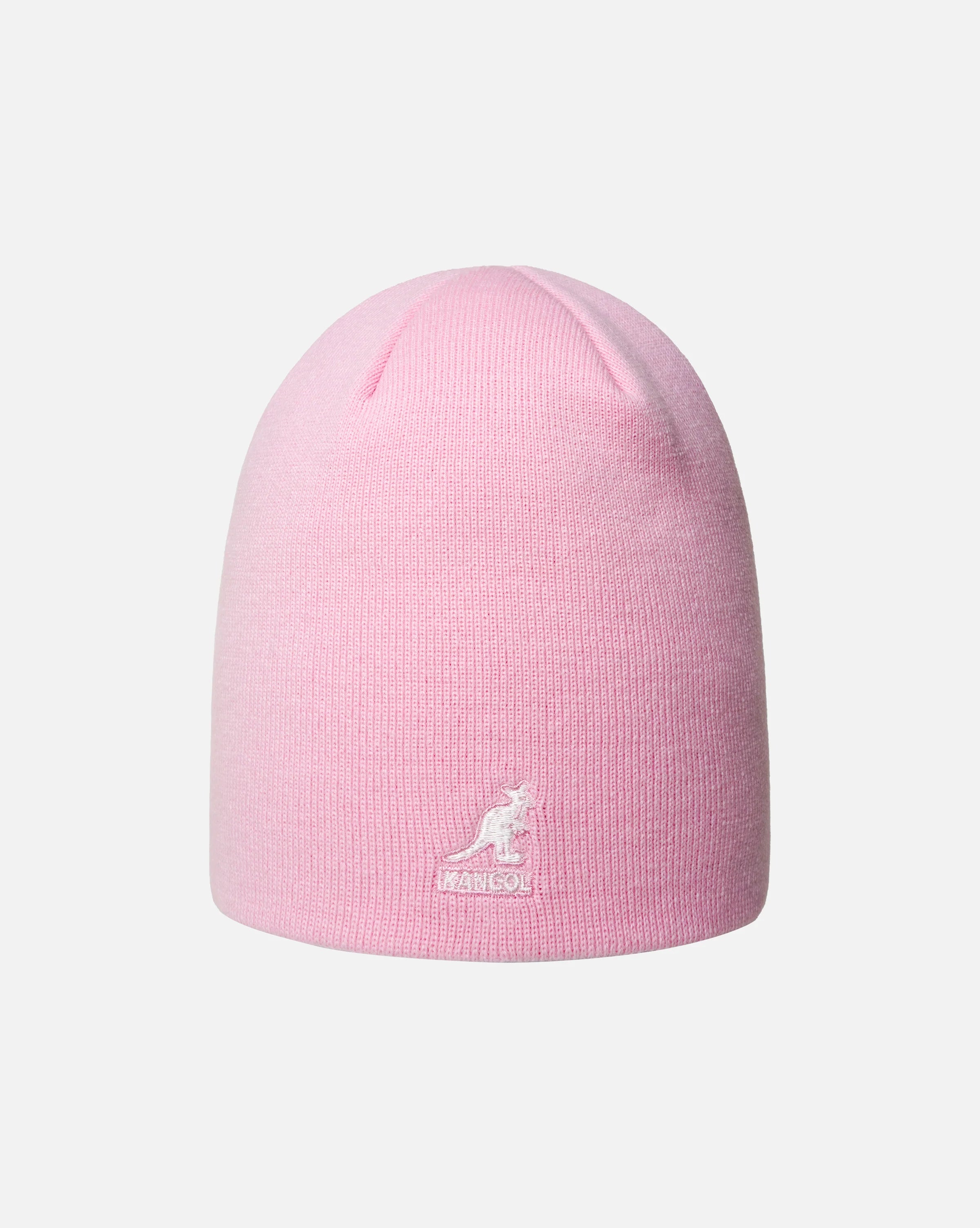 Kangol akryl cuffless beanie i ballerina pink set forfra bia.