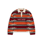 DAILY PAPER - Kente stripe knit polo haute - Red/Tigerlily - Headz Up 