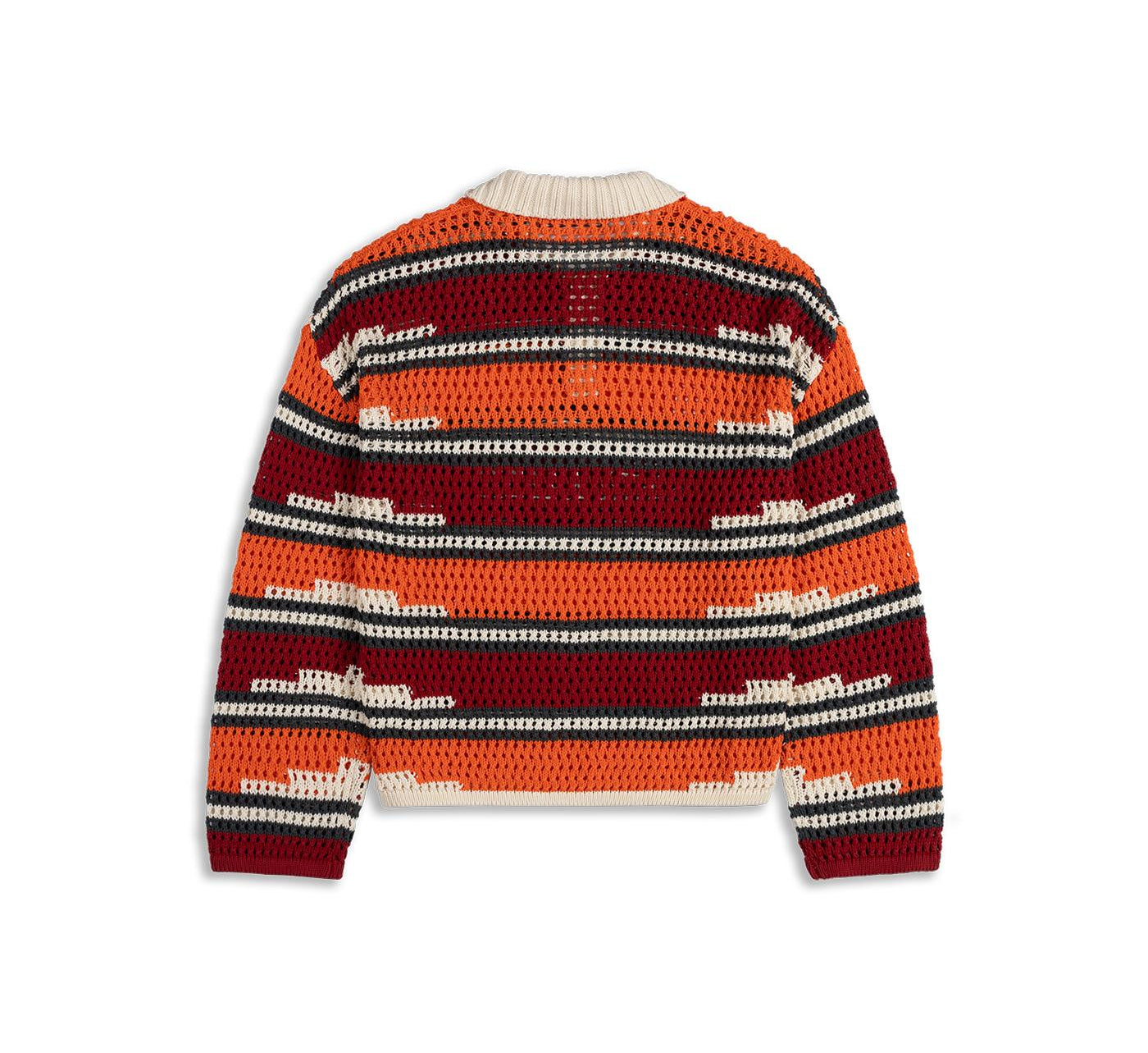 DAILY PAPER - Kente stripe knit polo haute - Red/Tigerlily - Headz Up 