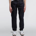 EDWIN Regular Tapered jeans i uvasket blå denim, set forfra