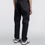 EDWIN Regular Tapered jeans i uvasket blå denim, frontvisning