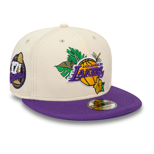 New Era - Los Angeles Lakers - 9Fifty Snapback - NBA Floral - Light Beige