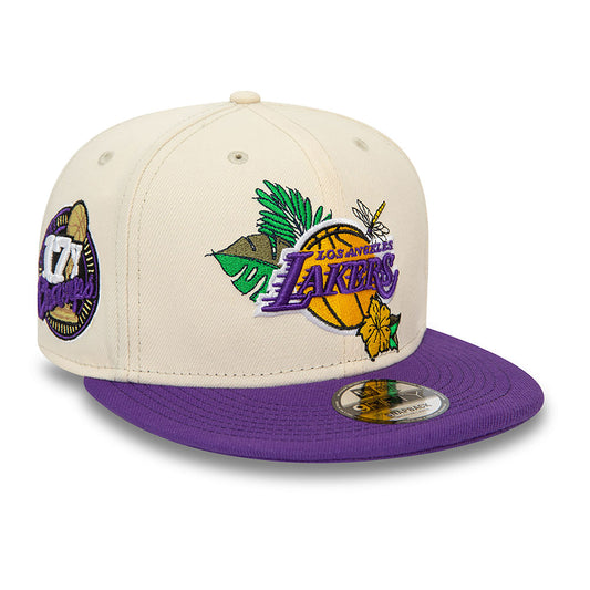 New Era - Los Angeles Lakers - 9Fifty Snapback - NBA Floral - Light Beige - Headz Up 