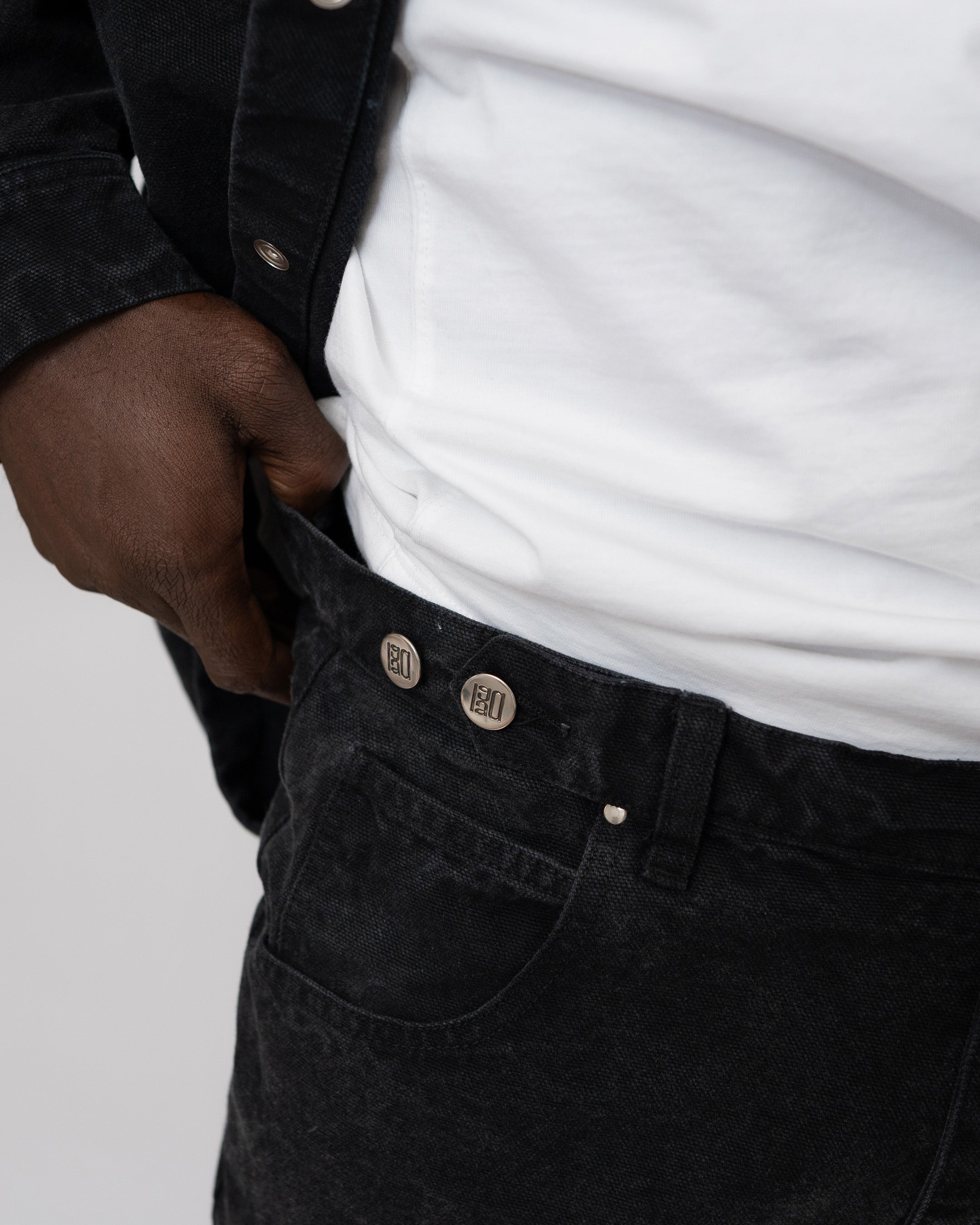 LAU LAU - Canvas Pants - Washed Black - Headz Up 