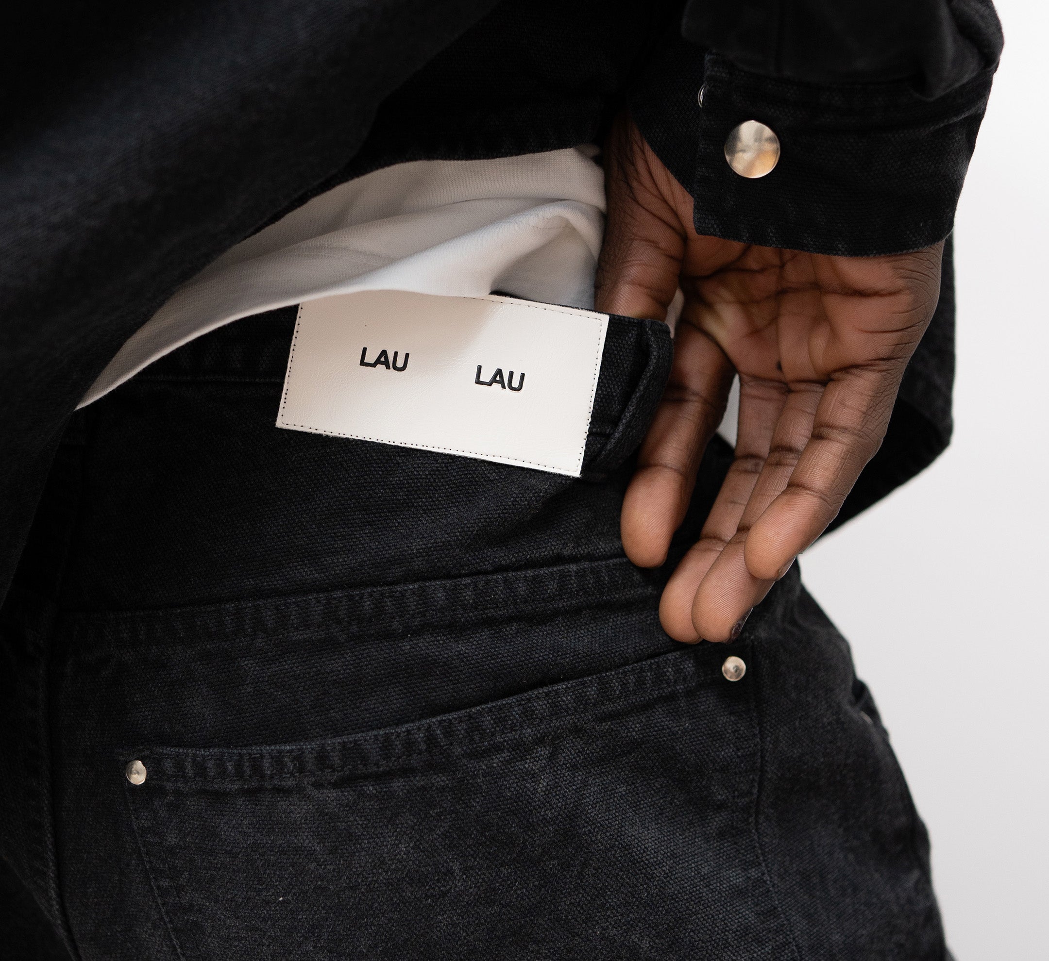 LAU LAU - Canvas Pants - Washed Black - Headz Up 