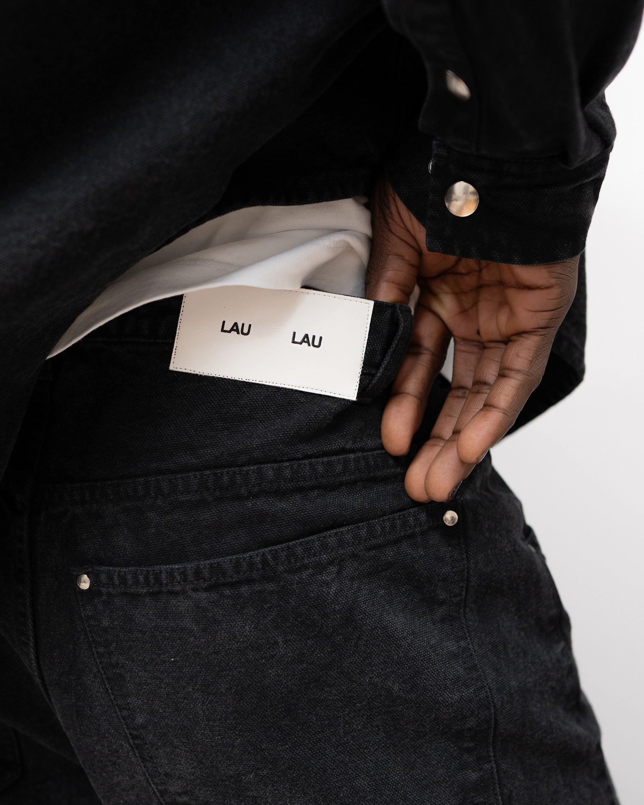 LAU LAU - Canvas Pants - Washed Black - Headz Up 