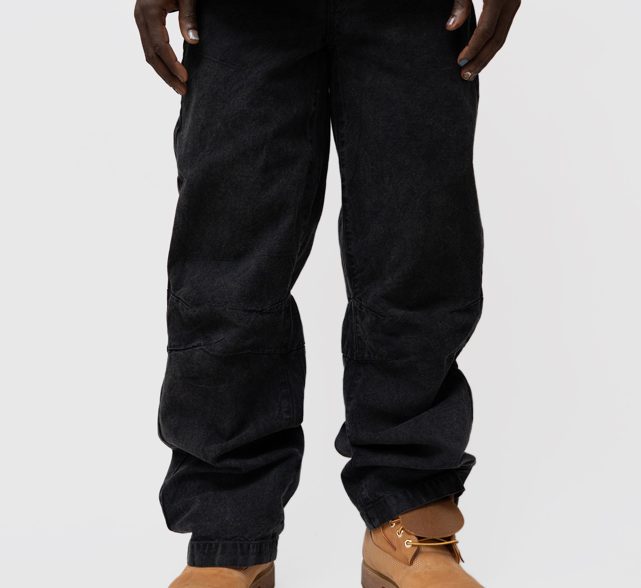 LAU LAU - Canvas Pants - Washed Black - Headz Up 
