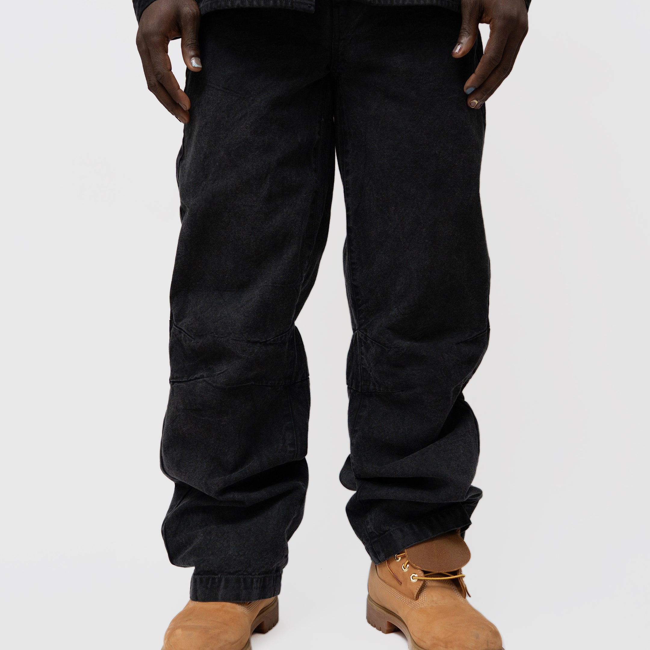 LAU LAU - Canvas Pants - Washed Black - Headz Up 