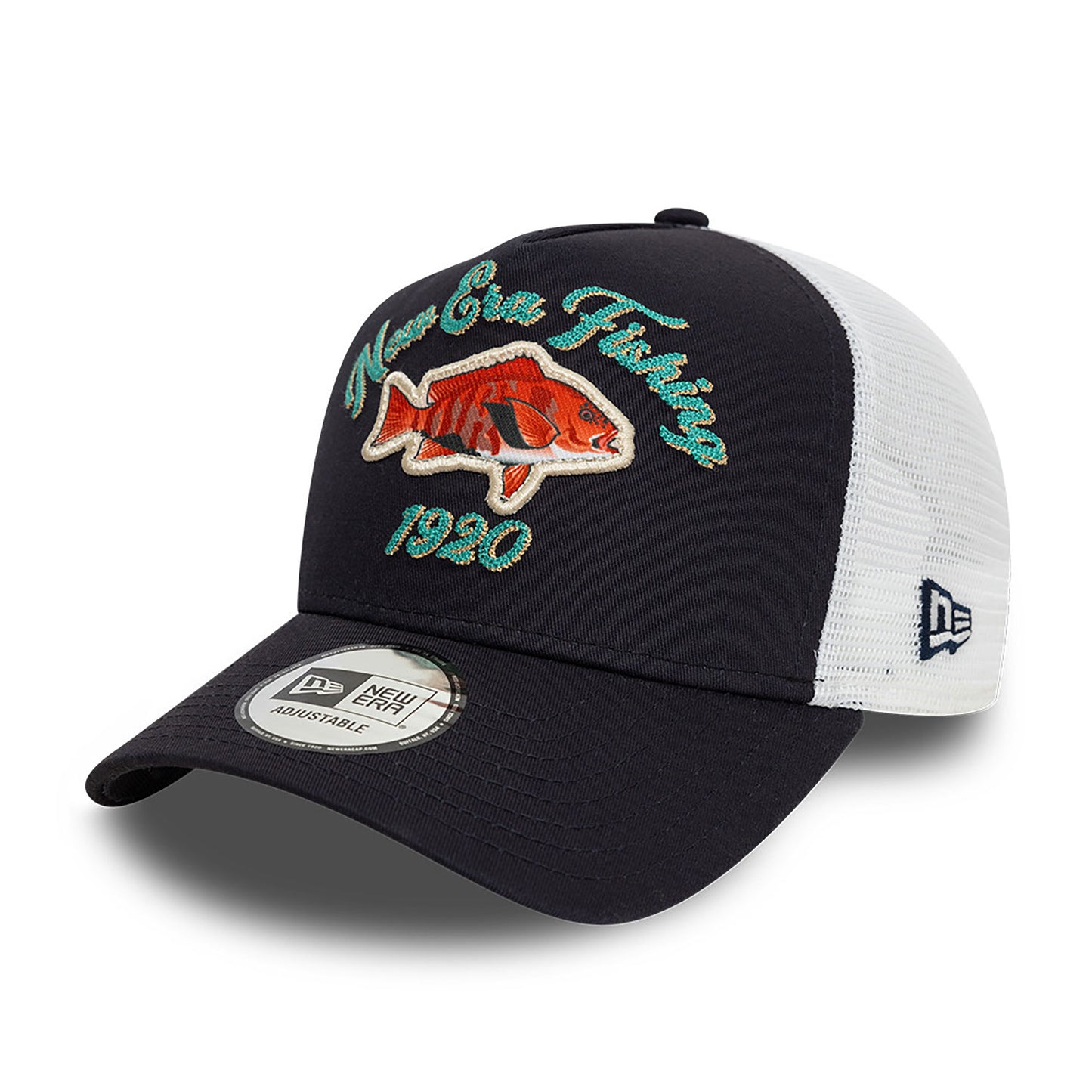 New Era - Fishing A-Frame Trucker Adjustable Cap - Navy - Headz Up 