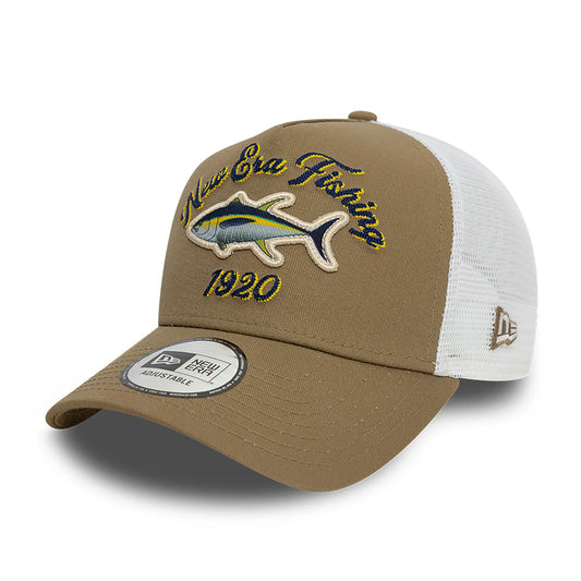 New Era - Fishing A-Frame Trucker Adjustable Cap - Khaki - Headz Up 