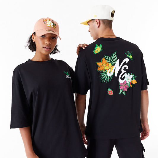 New Era - MLB Floral Graphic Oversized Tee New York Yankees - Black - Headz Up 