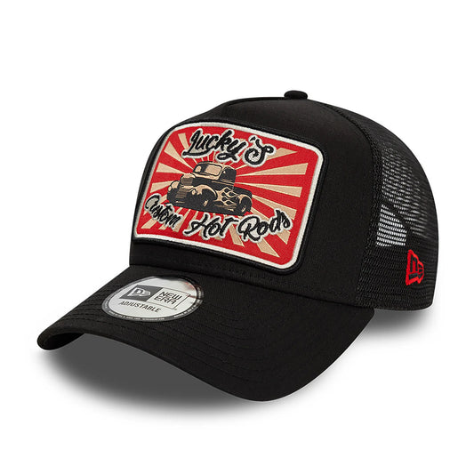 New Era - Lucky's Customs A-Frame Trucker Adjustable Cap - Black - Headz Up 