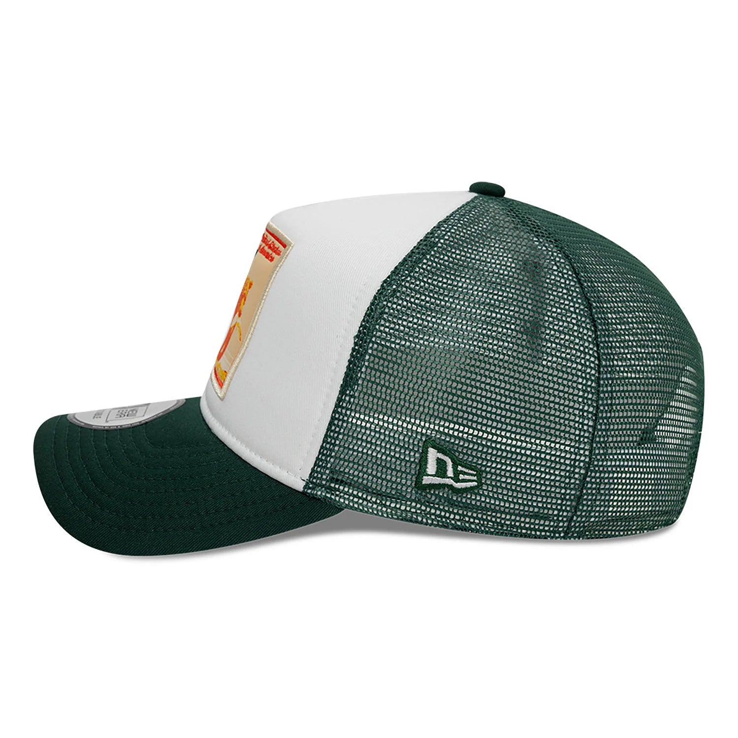 New Era - California Patch A-Frame Trucker Adjustable Cap - White/Dark Green - Headz Up 