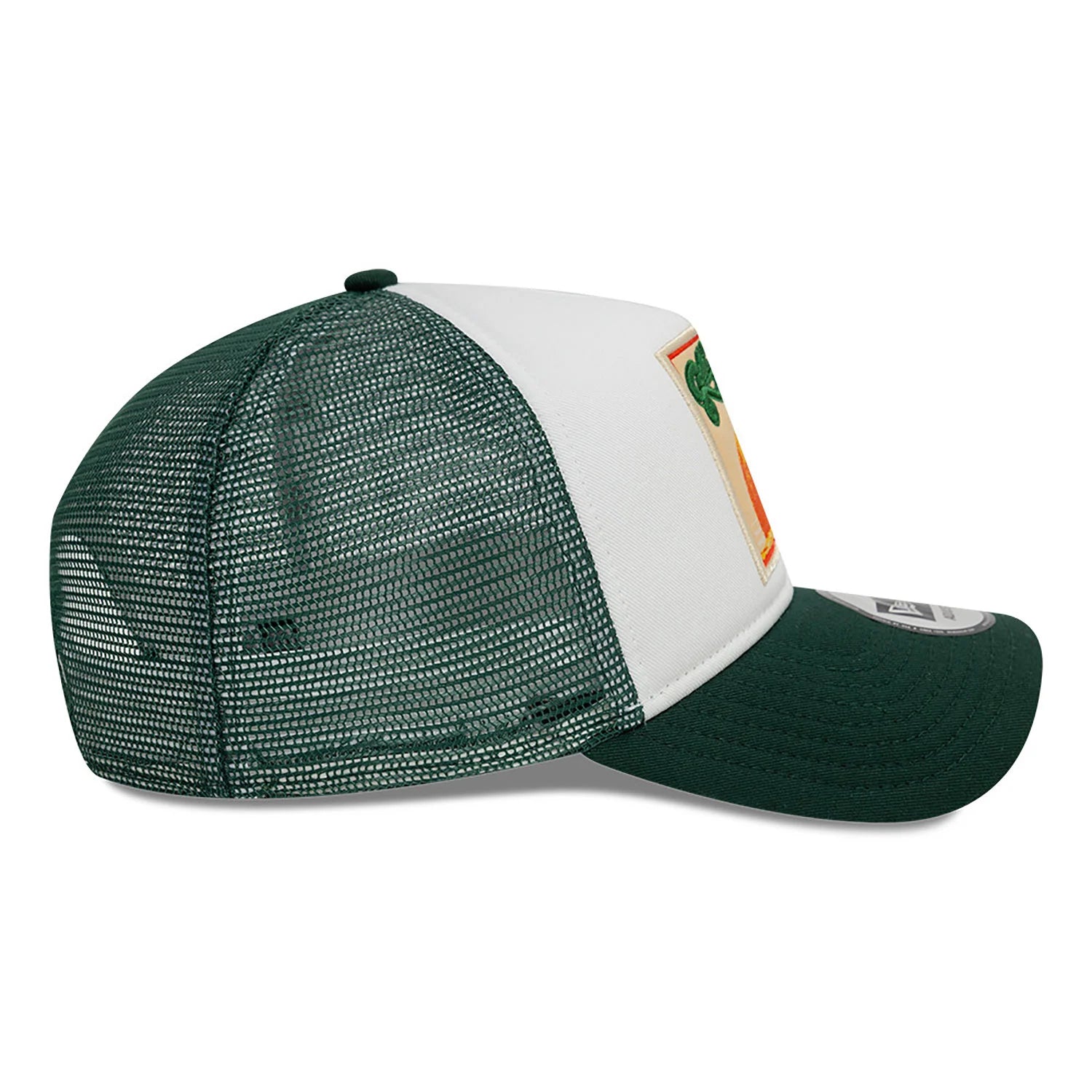 New Era - California Patch A-Frame Trucker Adjustable Cap - White/Dark Green - Headz Up 