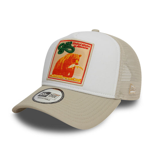 New Era - California Patch A-Frame Trucker Adjustable Cap - White/Stone - Headz Up 