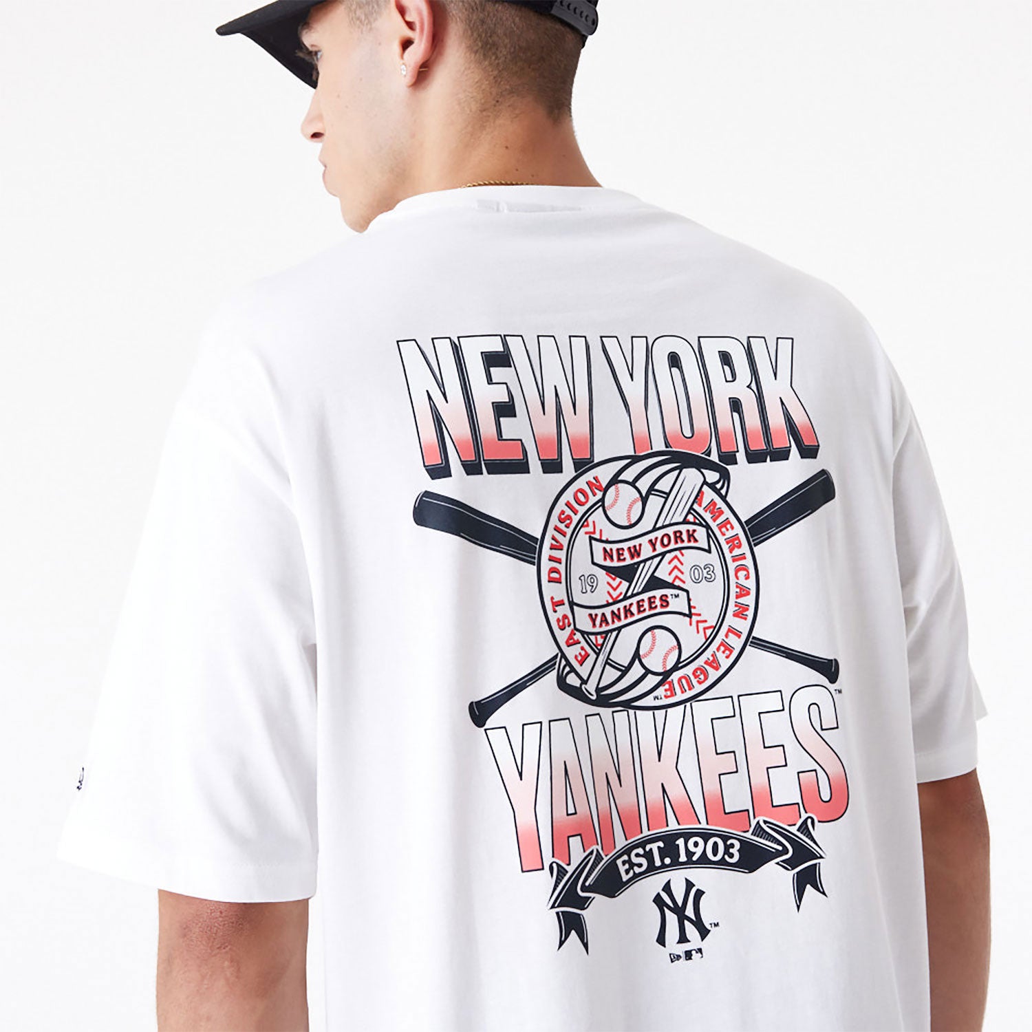 New Era - Baseball Graphic OS T-Shirt - New York Yankees - White/Navy - Headz Up 
