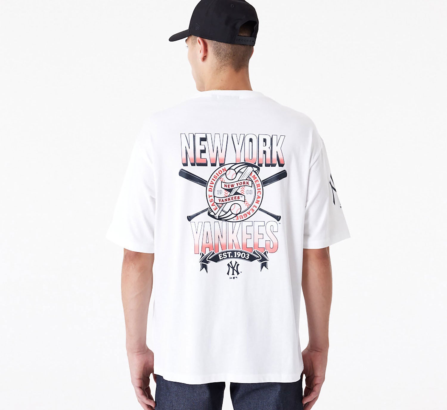 New Era - Baseball Graphic OS T-Shirt - New York Yankees - White/Navy - Headz Up 