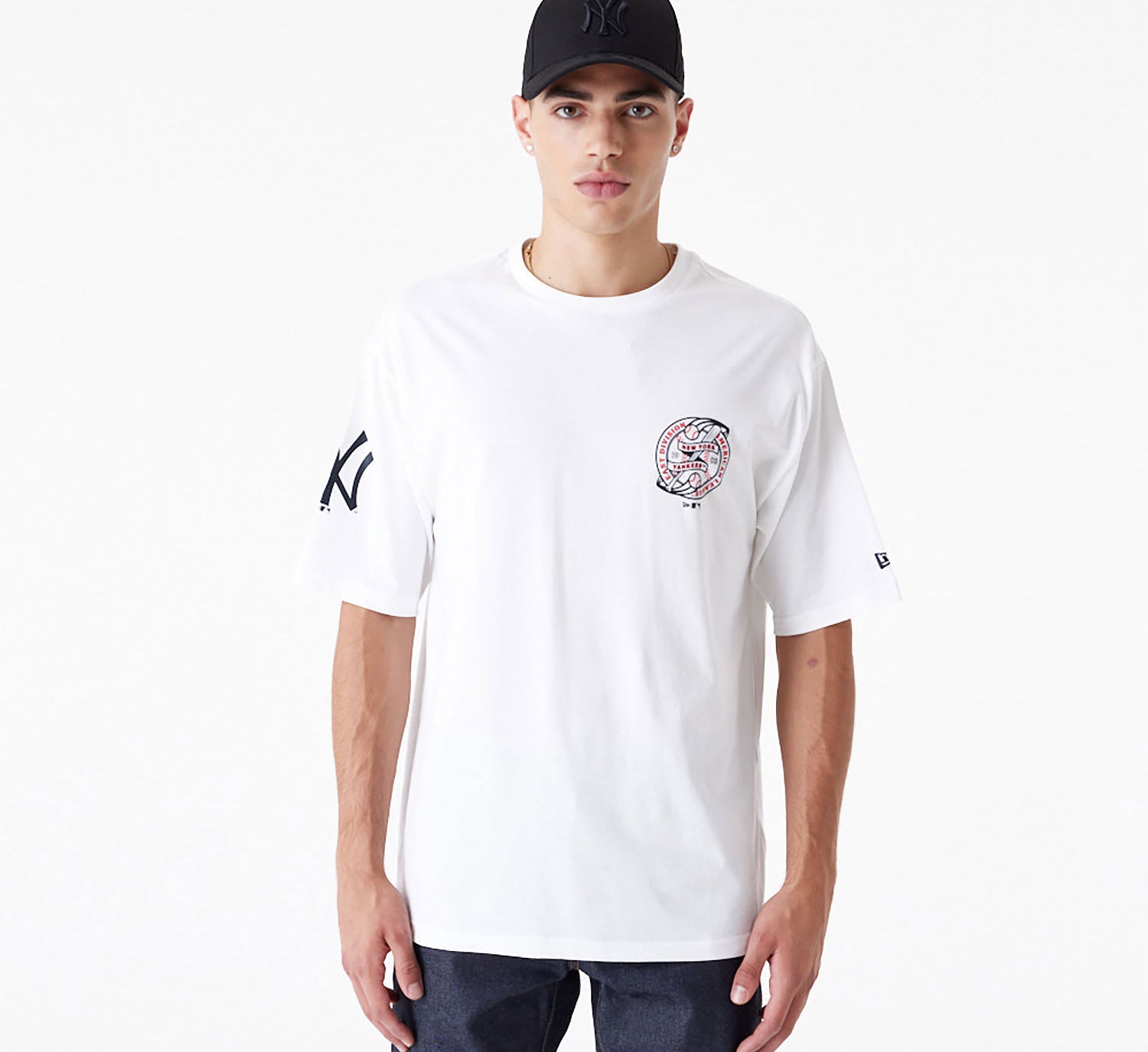 New Era - Baseball Graphic OS T-Shirt - New York Yankees - White/Navy - Headz Up 