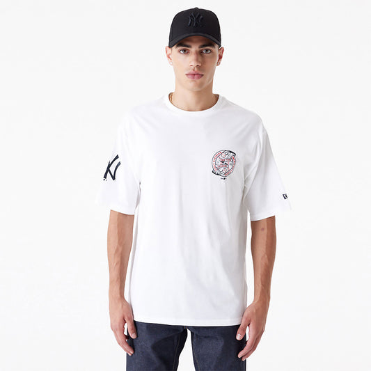 New Era - Baseball Graphic OS T-Shirt - New York Yankees - White/Navy - Headz Up 