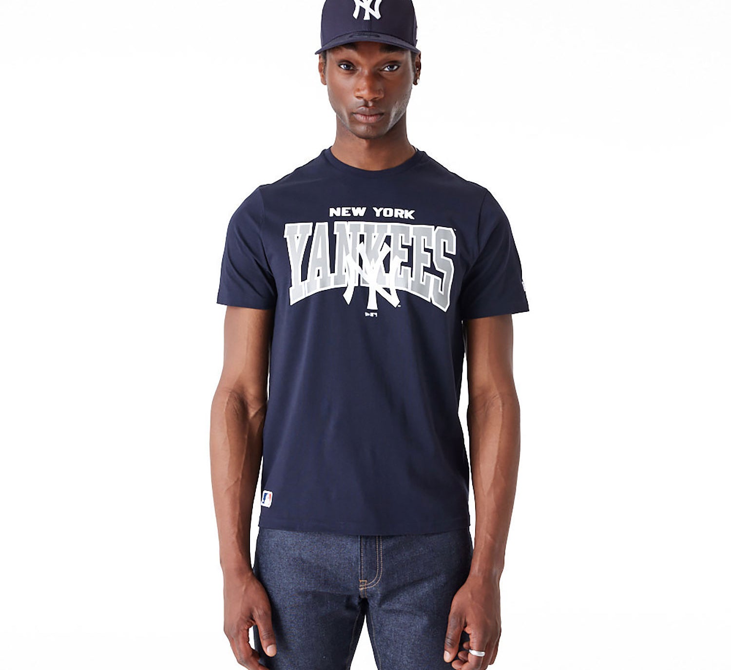 New Era - MLB ARCH Wordmark T-Shirt - New York Yankees - Navy - Headz Up 