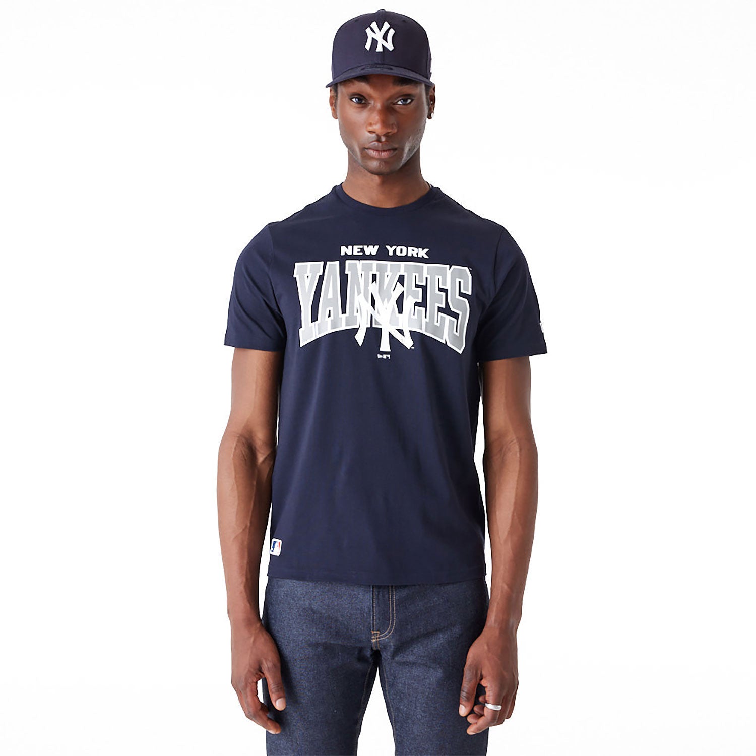 New Era - MLB ARCH Wordmark T-Shirt - New York Yankees - Navy - Headz Up 
