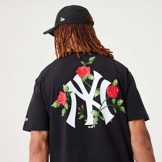 MLB Floral Graphic Oversized Tee New York Yankees - Black - Headz Up 