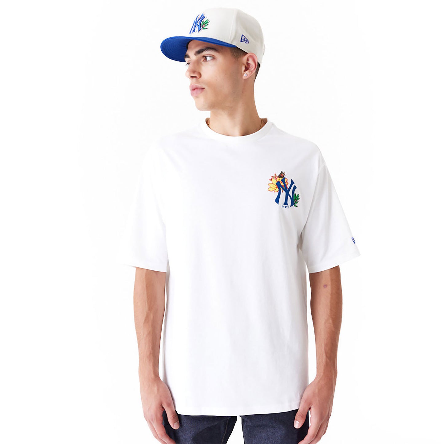 New Era - MLB Floral Graphic Oversized Tee New York Yankees - White - Headz Up 