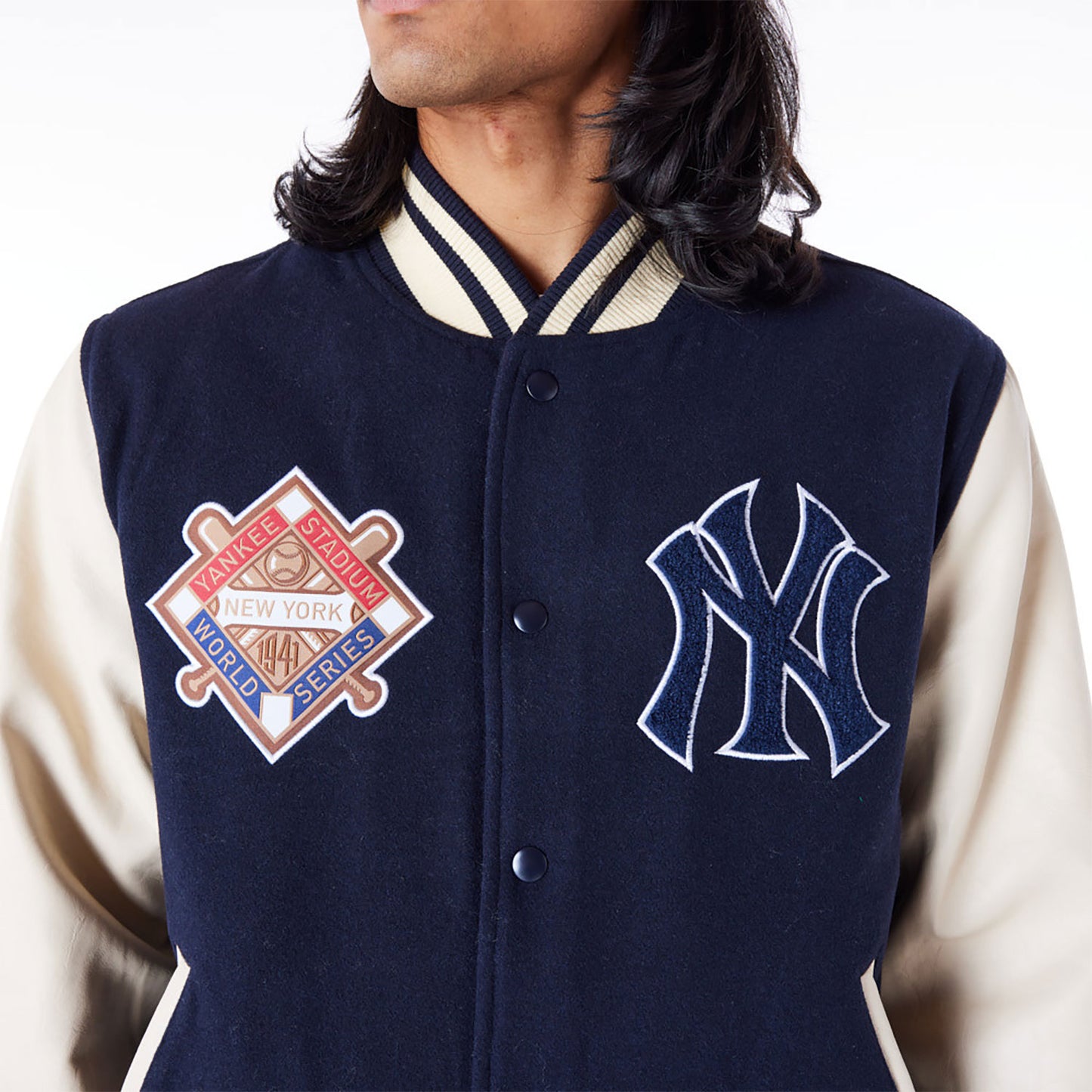 New Era - New York Yankees - MLB Patch Varsity Jacket - Navy