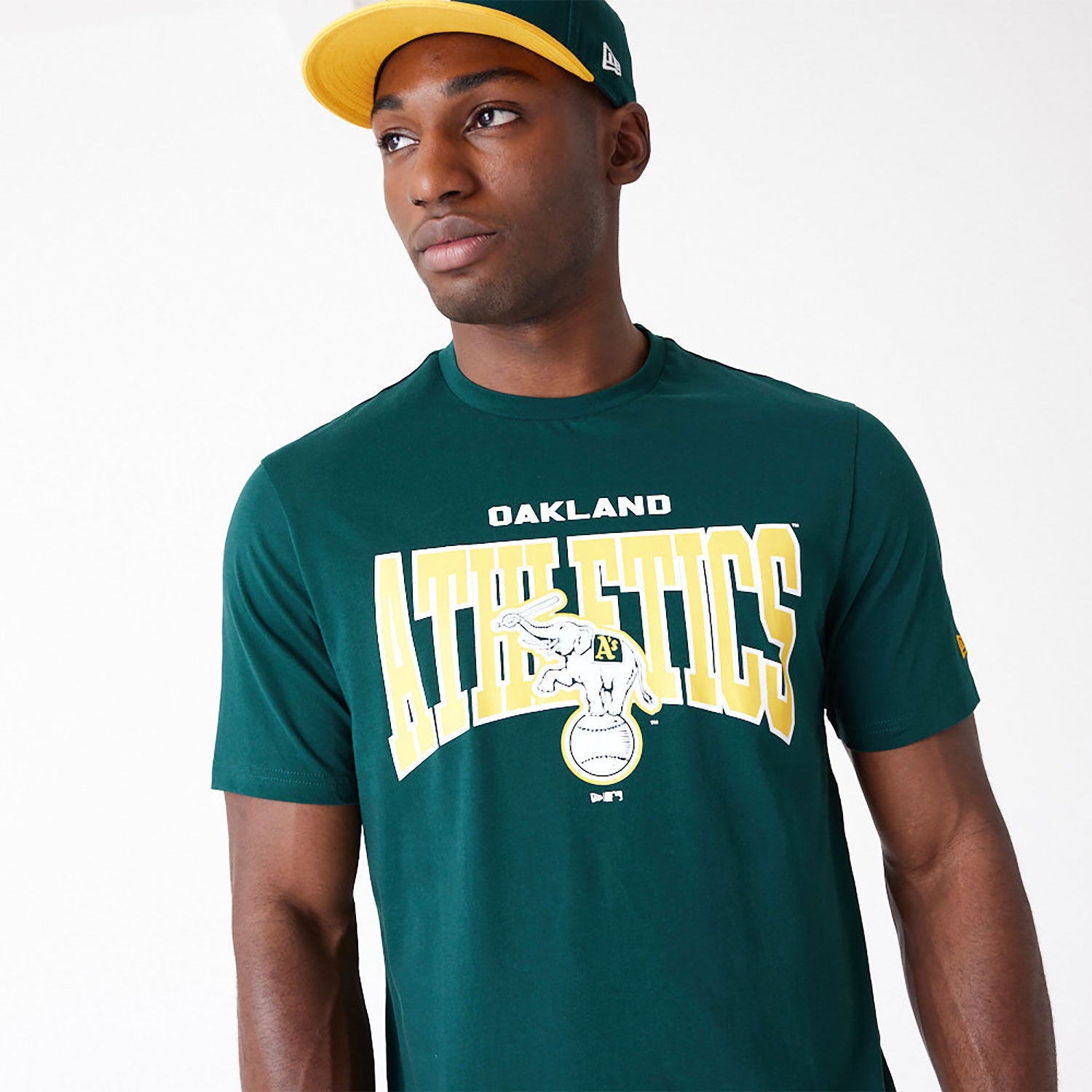 New Era - MLB ARCH Wordmark T-Shirt - Oakland Athletics - Dark Green - Headz Up 