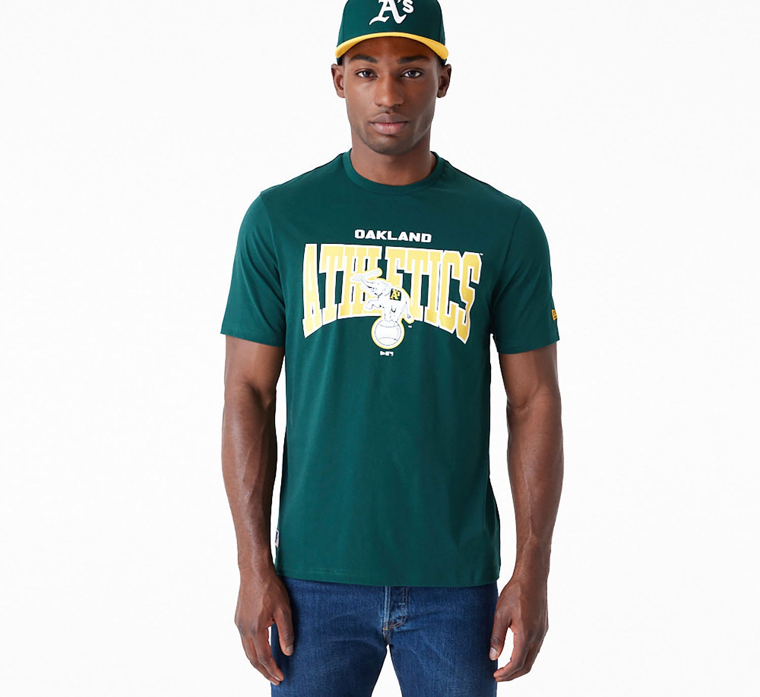 New Era - MLB ARCH Wordmark T-Shirt - Oakland Athletics - Dark Green - Headz Up 