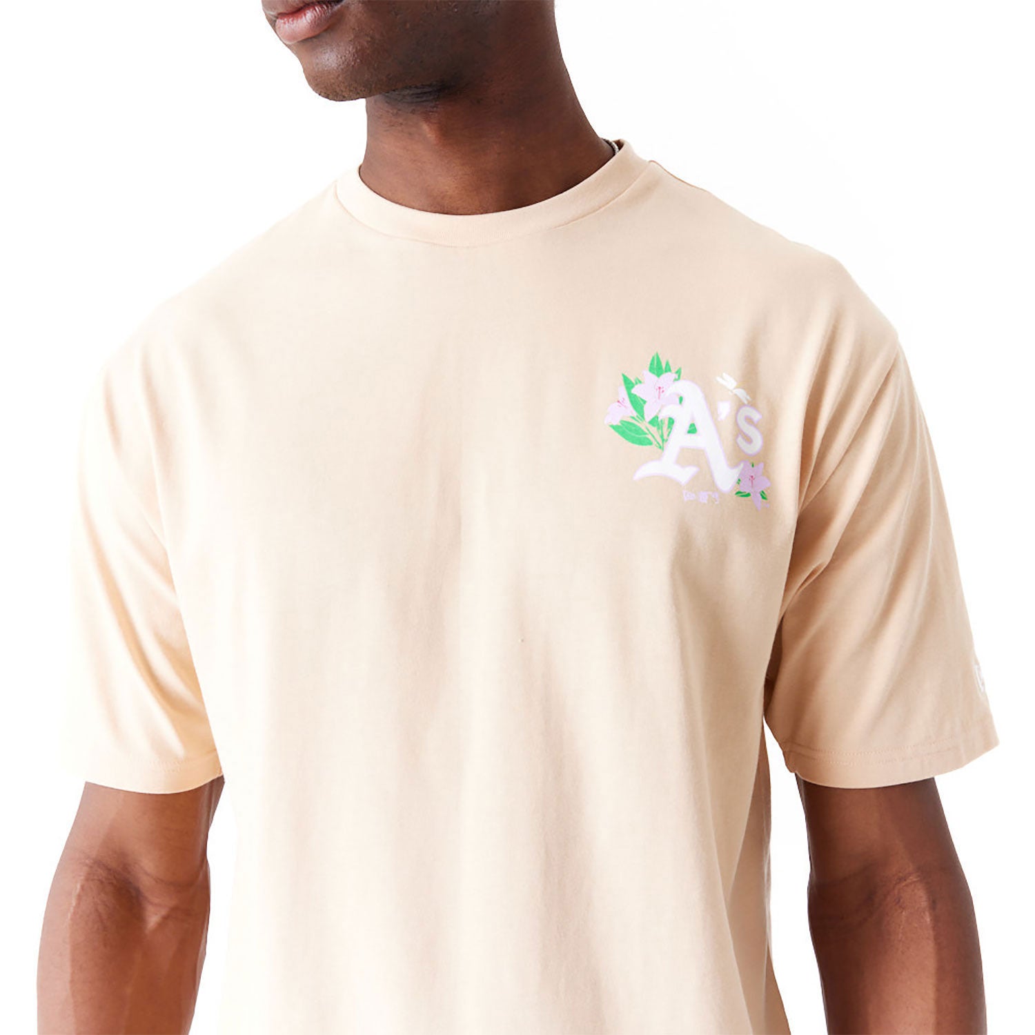 New Era - MLB Floral Graphics Oversized Tee - Oakland Athletics - Beige - Headz Up 