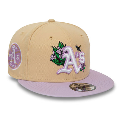 New Era - Oakland Athletics - 9Fifty Snapback - MLB Floral - Light Beige - Headz Up 