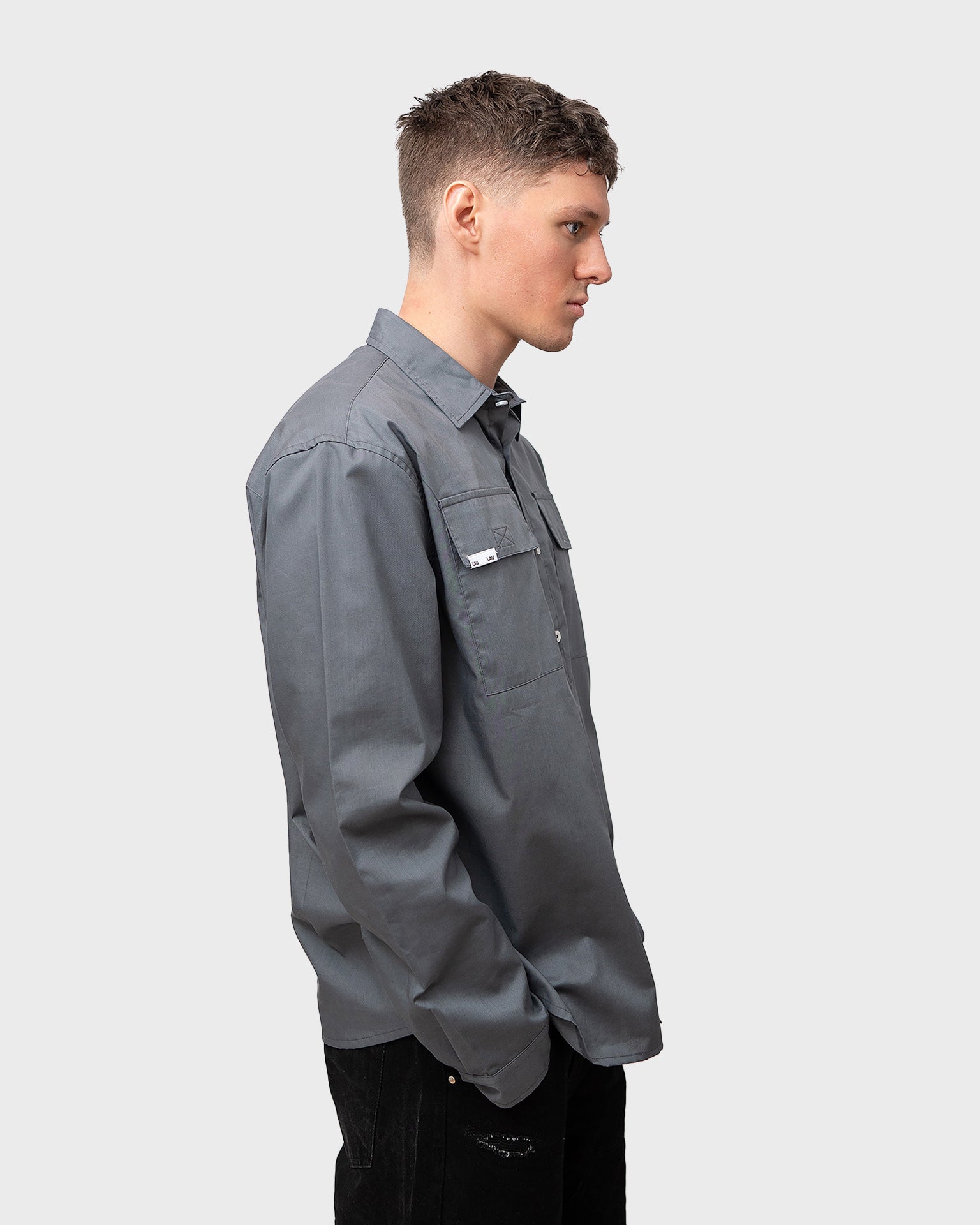 LAU LAU - Solid Shirt - Grey - Headz Up 