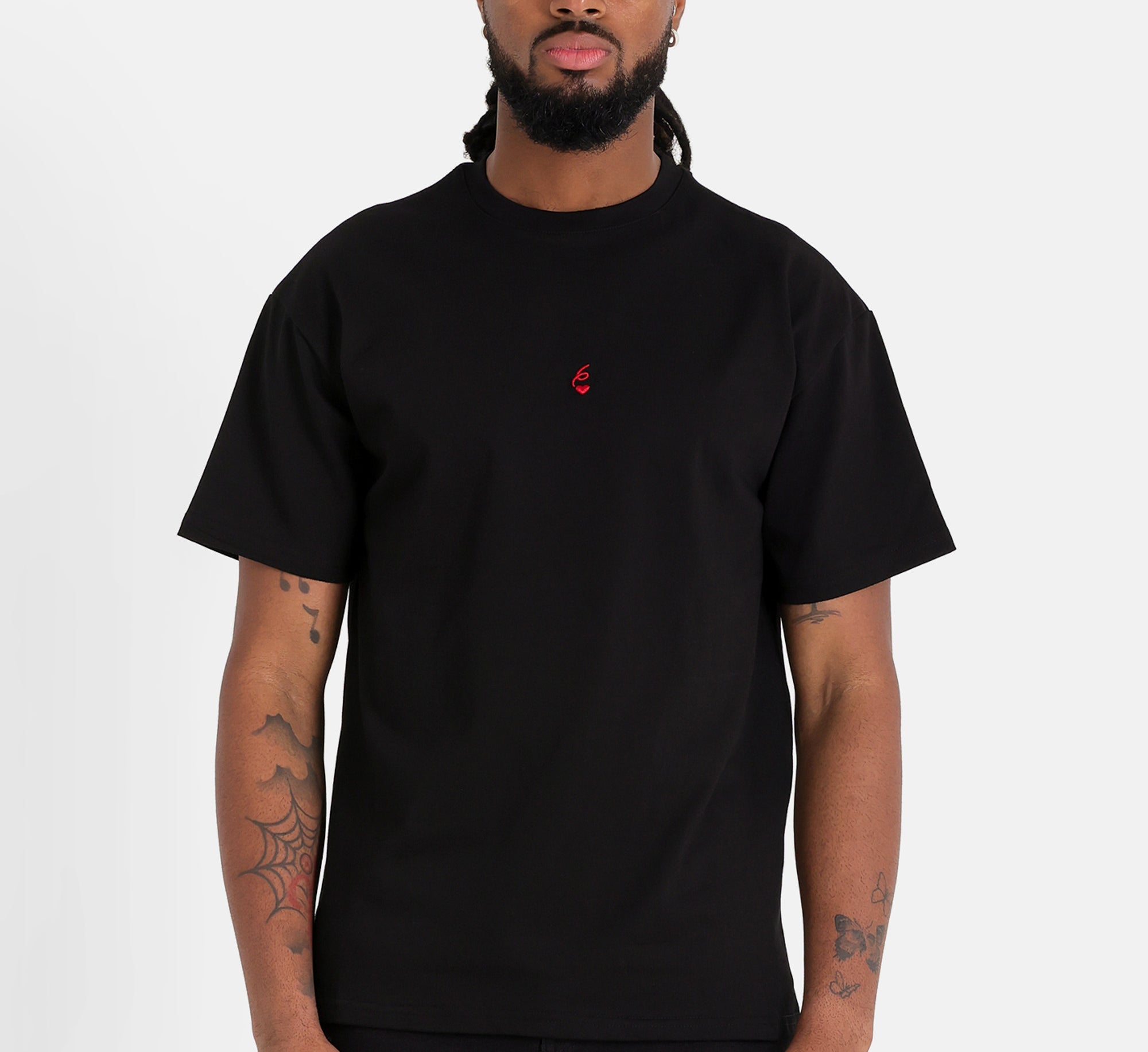 SIXTH JUNE - 6 Heart Embro SS Tshirt - Black - Headz Up 