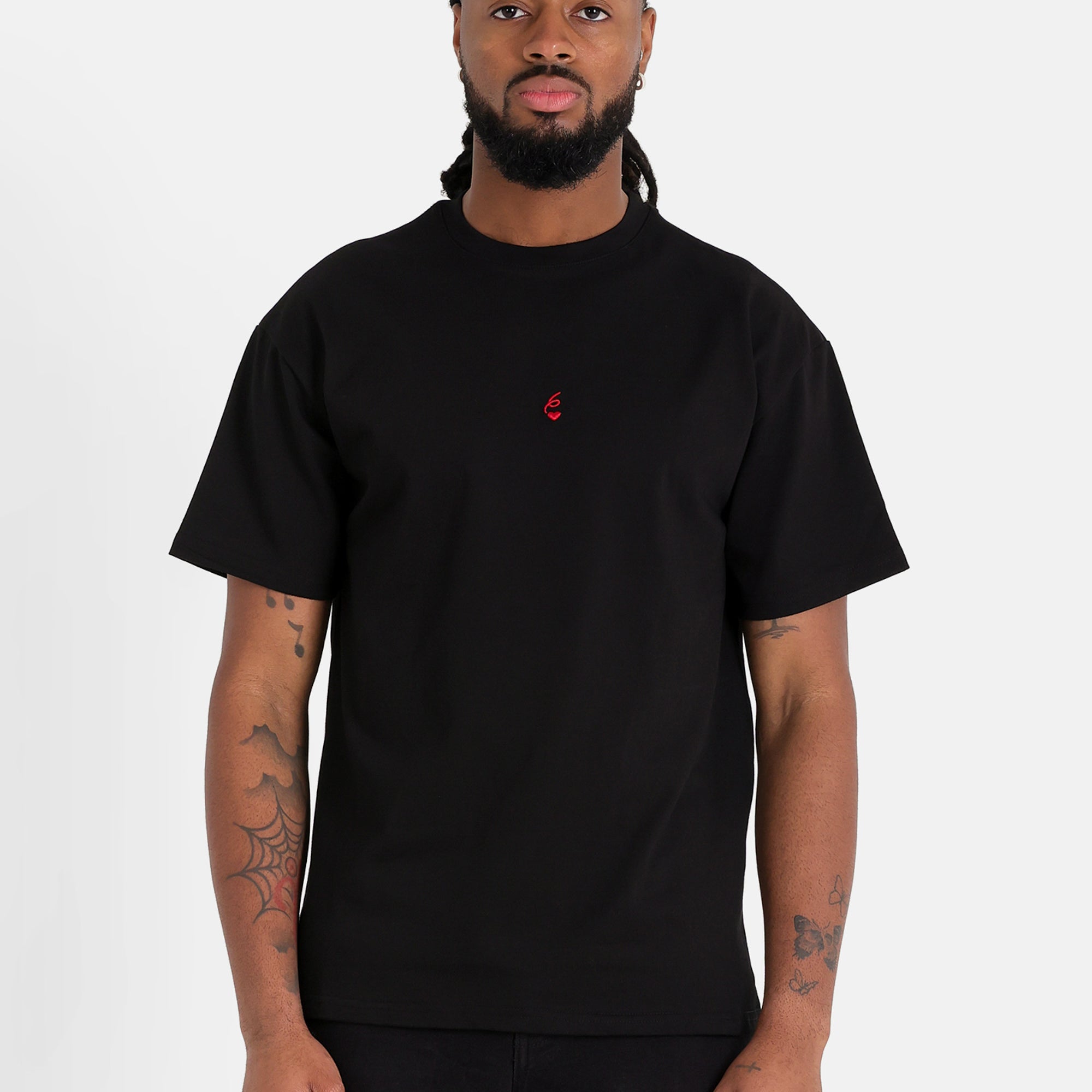 SIXTH JUNE - 6 Heart Embro SS Tshirt - Black - Headz Up 