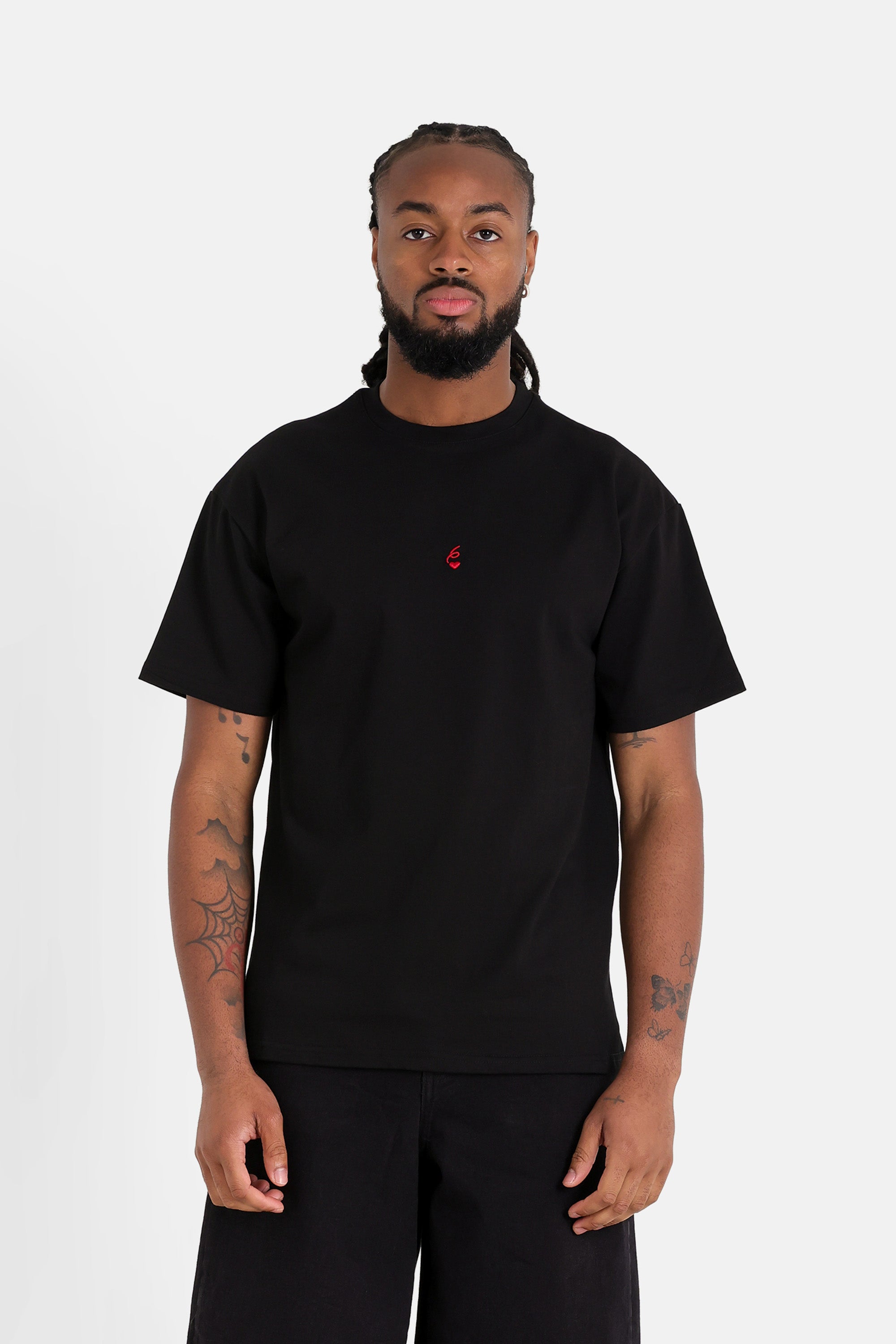 SIXTH JUNE - 6 Heart Embro SS Tshirt - Black - Headz Up 