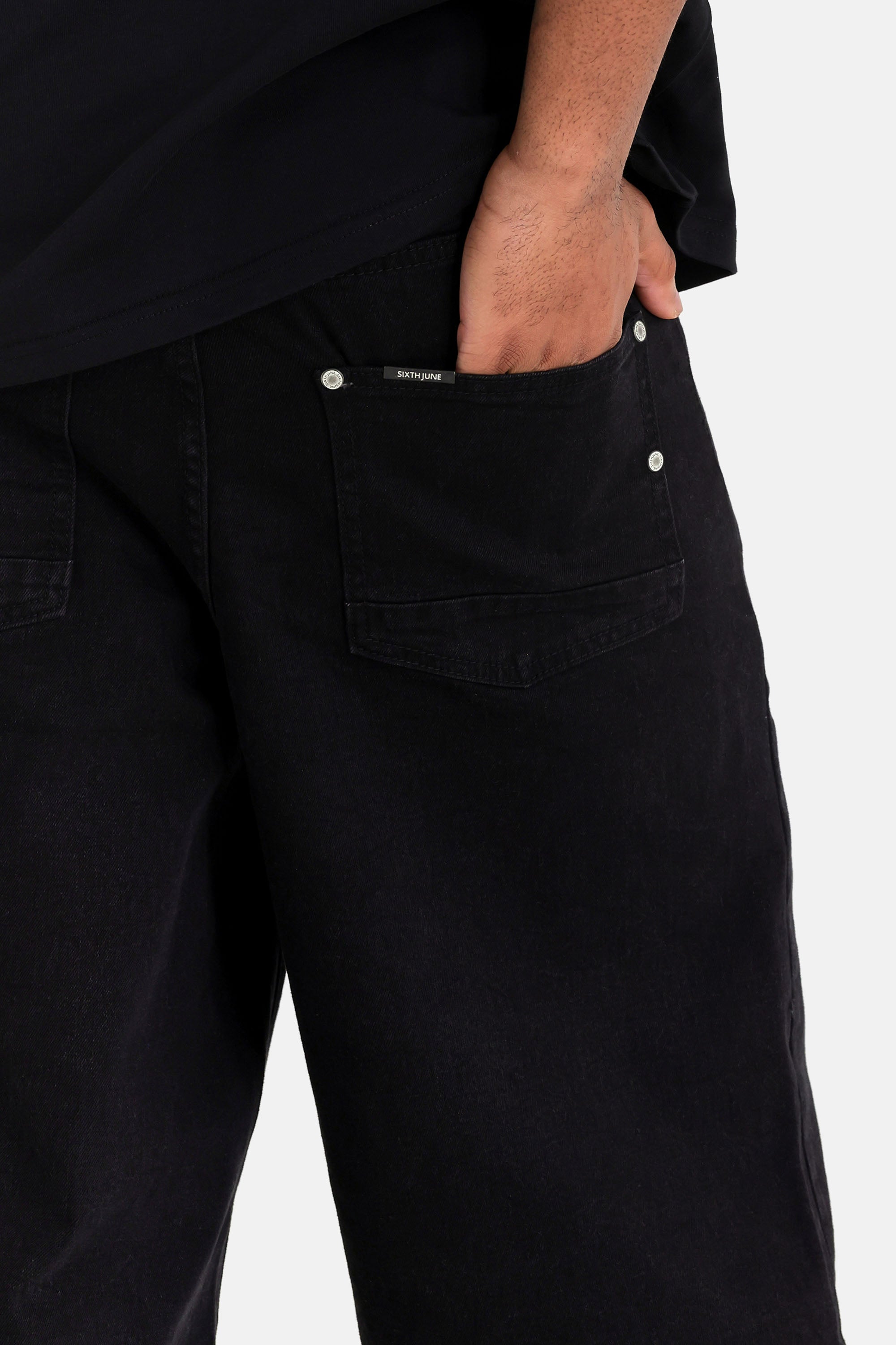 SIXTH JUNE - Baggy denim shorts - Black - Headz Up 