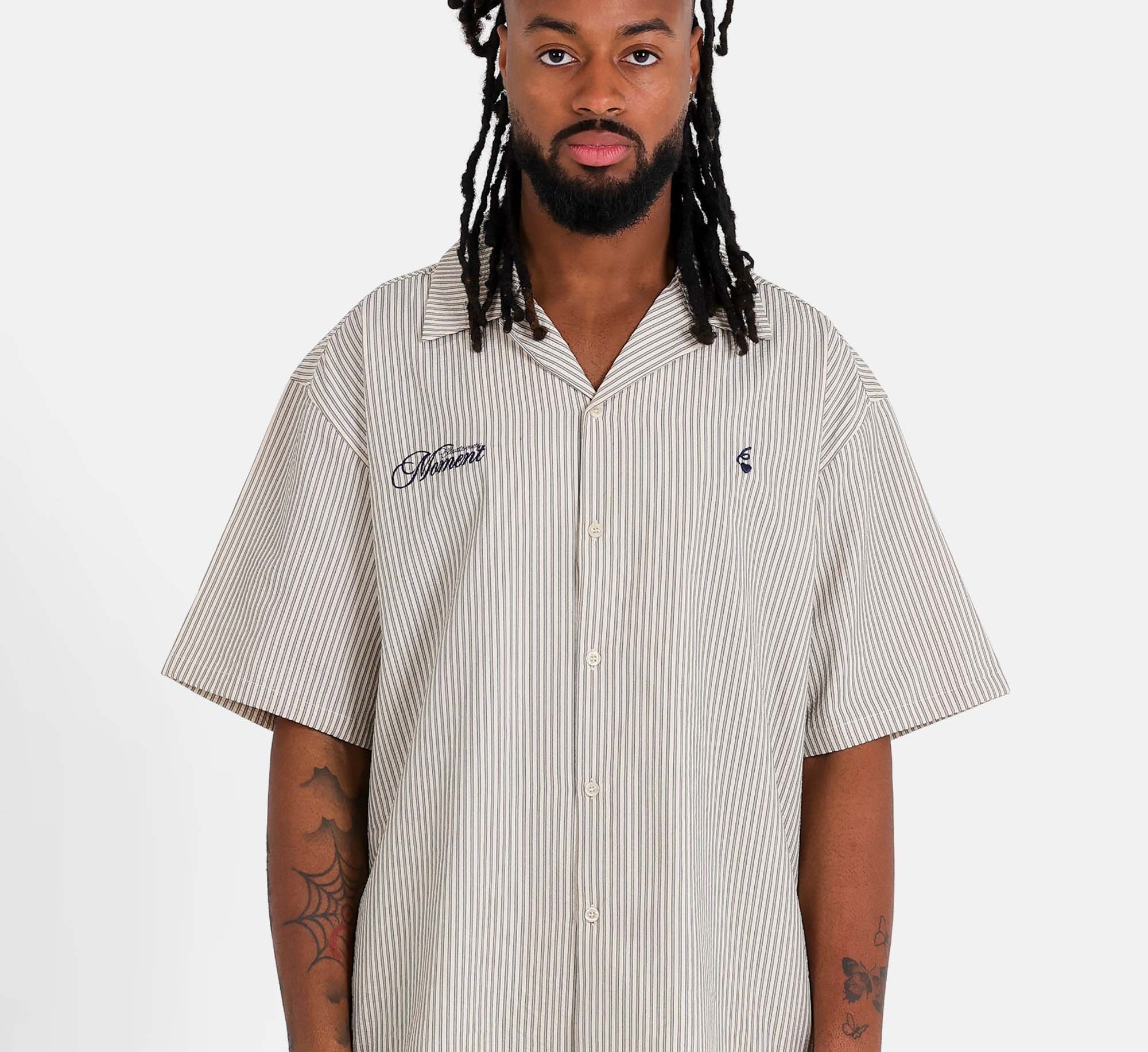 SIXTH JUNE - Textured Stripes SS shirt - Navy - Headz Up 