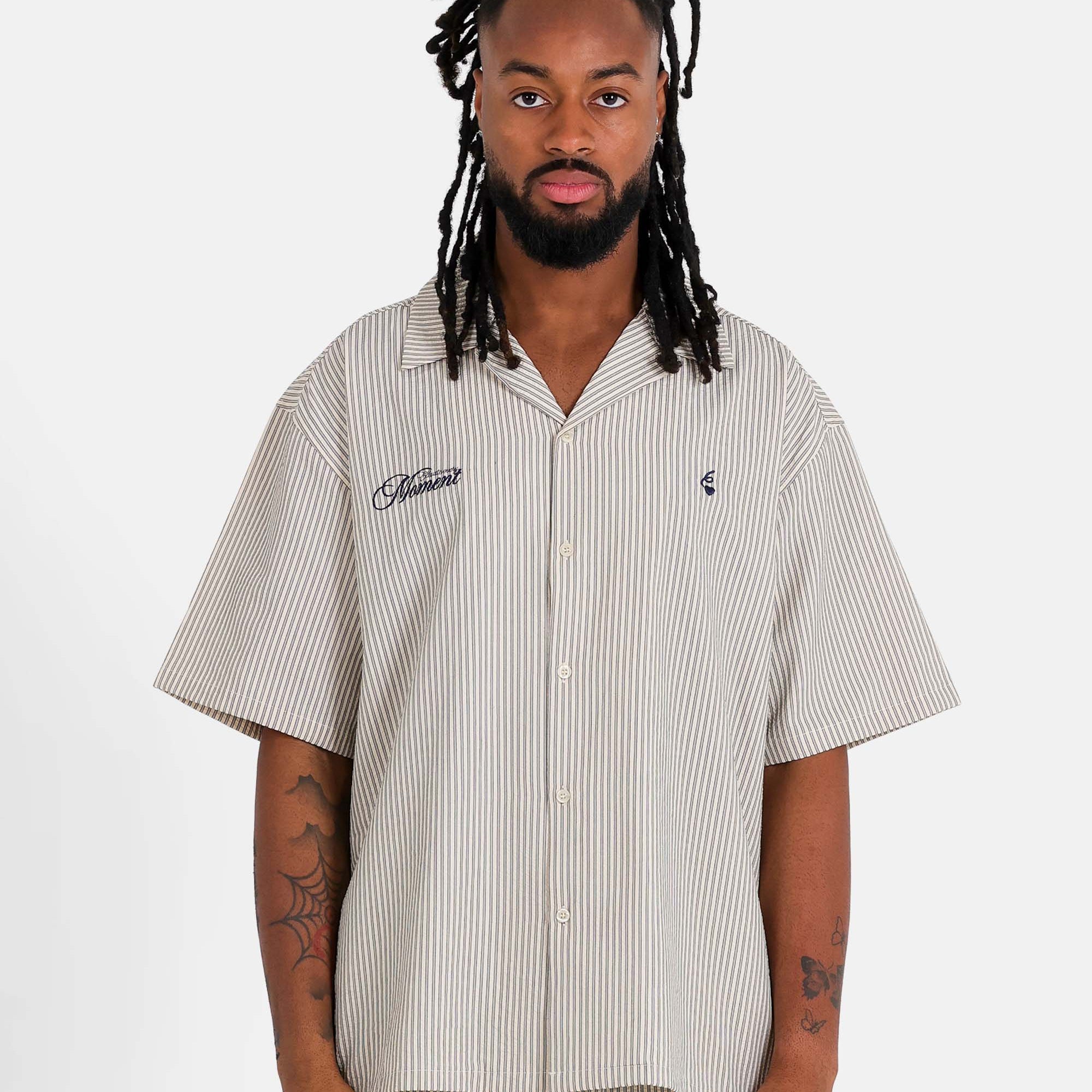 SIXTH JUNE - Textured Stripes SS shirt - Navy - Headz Up 